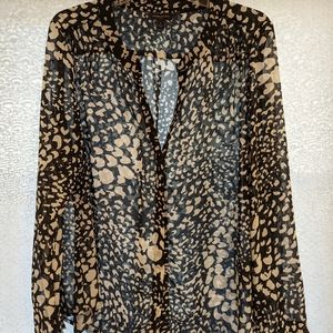 Banana Republic women's sheer black/cream blouse